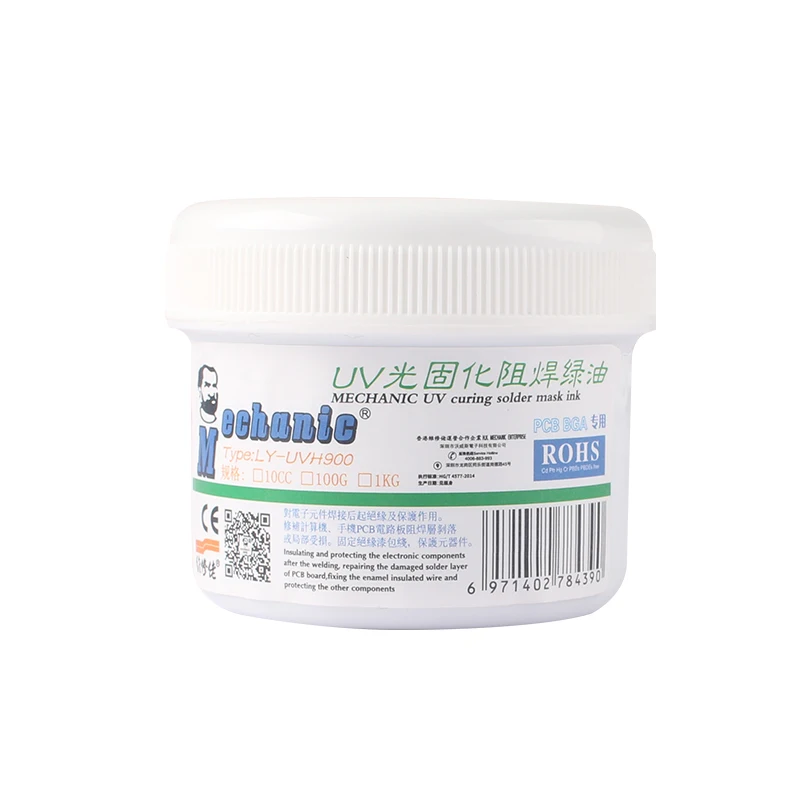 

MECHANIC 100g PCB UV photosensitive inks green oil FLUX curable solder resist ink BGA mask Circuit board Insulation protection