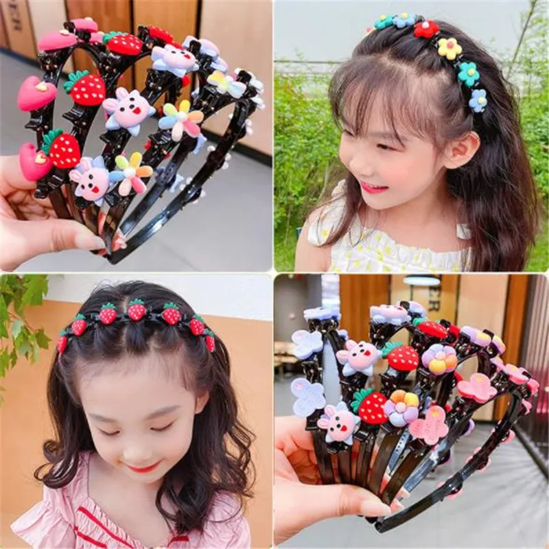 Cute Flower Strawberry Hair Band for Girls Child Hair Clip Handmade Hairbands Headband Birthday Gifts Headwear Hair Accessories