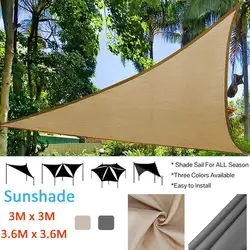 Gorąca sprzedaż 3x 3m/3.6x3.6m trójkąt Sun Shelter parasol przeciwsłoneczny żagiel baldachim Camping plandeka na namiot wodoodporna parasolka markiza piknik na plaży