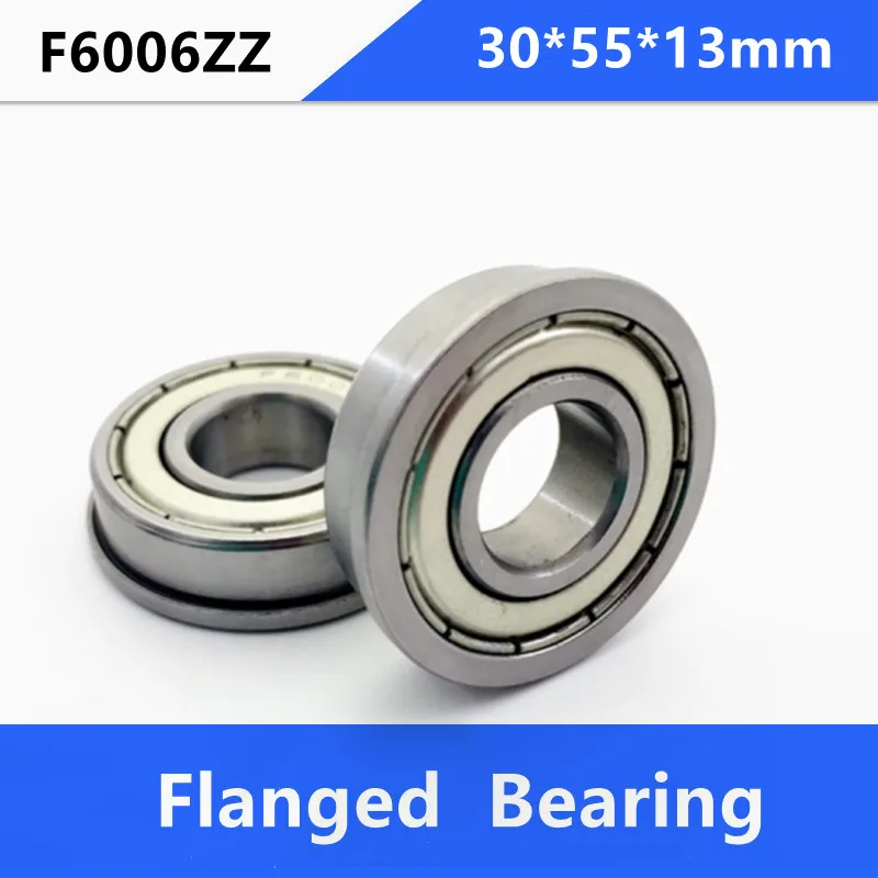 

10pcs/lot Flanged bearing F6006ZZ F6006 ZZ 2Z Z 30x55x13mm miniature flange deep groove ball bearings 30*55*13mm