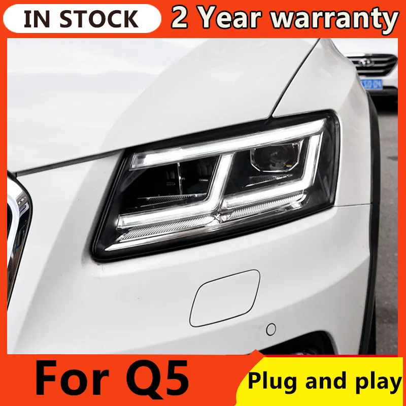 For Audi Q5 Headlights 2009-2018 Q5L LED Head lights DRL Hid Head Lamp Angel Eye Bi Xenon front lights Car Accessories