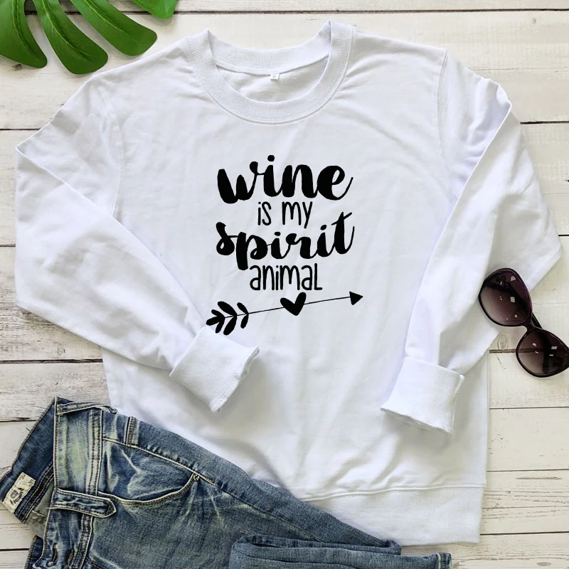 

Женский свитшот с длинным рукавом Wine Is My Spirit