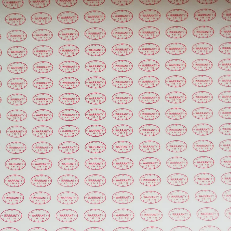 500pcs 10*6mm Oval Shape Universal Destructive Tamper Warranty Sticker