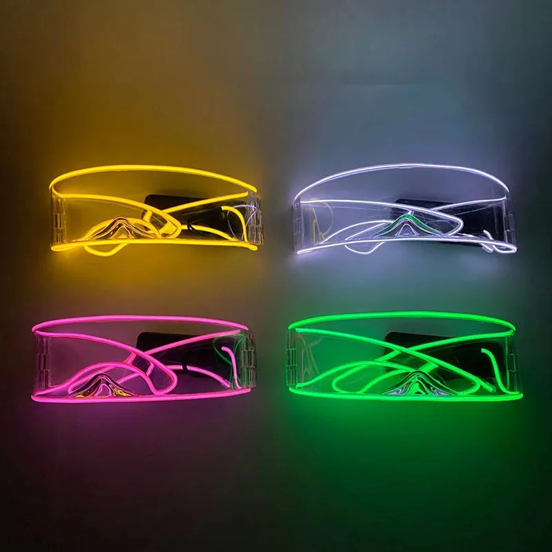 New LED luminous funny technology glasses photo SUNGLASSES PARTY ball bar glasses mask for face fashion goggle