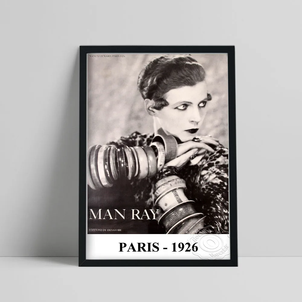 Artist Man Ray Poster, Nancy Cunard Wearing Bakelite Bangles Picture, Girl Portrait Photography Decor, Fine Art Wall Painting