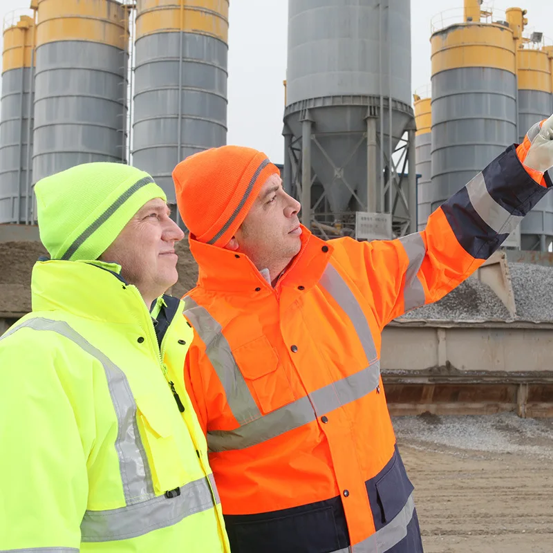 Cappello a cuffia in maglia invernale caldo ad alta visibilità cappellino lavorato a maglia ad alta visibilità con striscia riflettente per uomo e donna