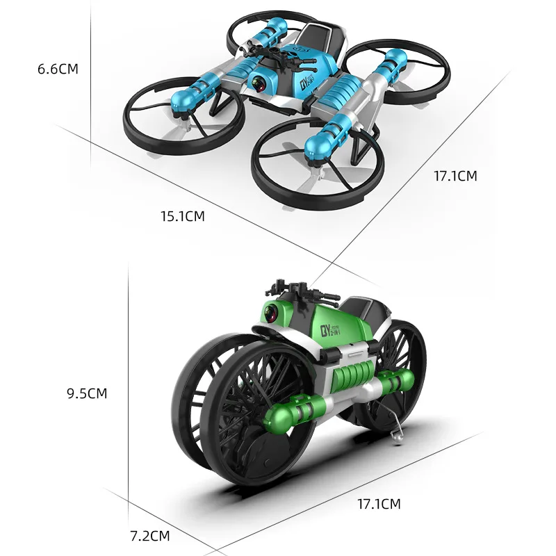 RC Drone 2.4G Deformable Motorcycle Foldable Remote Control Plane WiFi Quadcopter Drones with Camera Hd  Rc Helicopter Gifts Toy