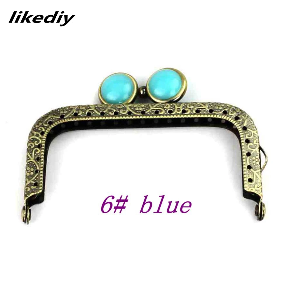 10 Pcs/Lot 8.5 CM Square Antique Bronze Flat Bead Metal Purse Frame Kiss Clasp Bag Accessory