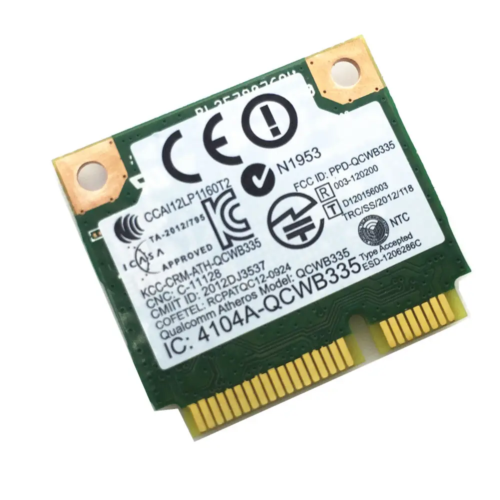 Atheros QCWB335 Dell DW1705 Draadloze N Bluetooth-Compatibel 4.0 Combo Card WB335 AR9565