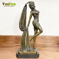 17Inch Bronze Sexy Woman Statue Dance Egypt Female Bronze Sculpture Casting Art Crafts For Home Decoration Interior Ornament