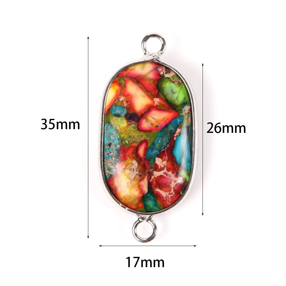 Natural Stone Pendant Charms Sea Sediment Connector Pendant For Jewelry Making Diy Necklace Bracelet Crafts Accessories 35x17mm
