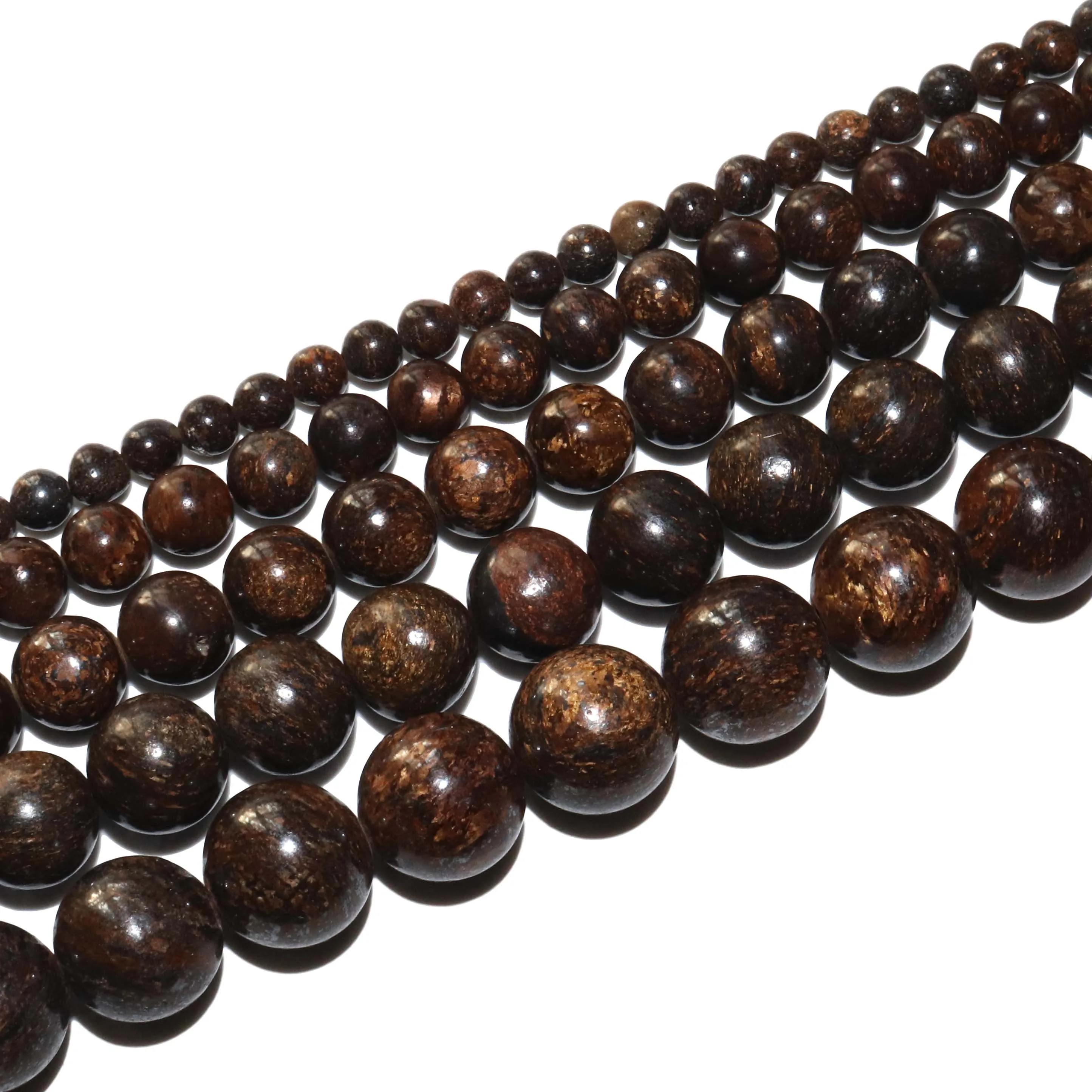 Wholesale Natural Bronzite Stone Round Spacer Loose Beads For Jewelry Making DIY Bracelets Necklace Material 4 6 8 10 12mm