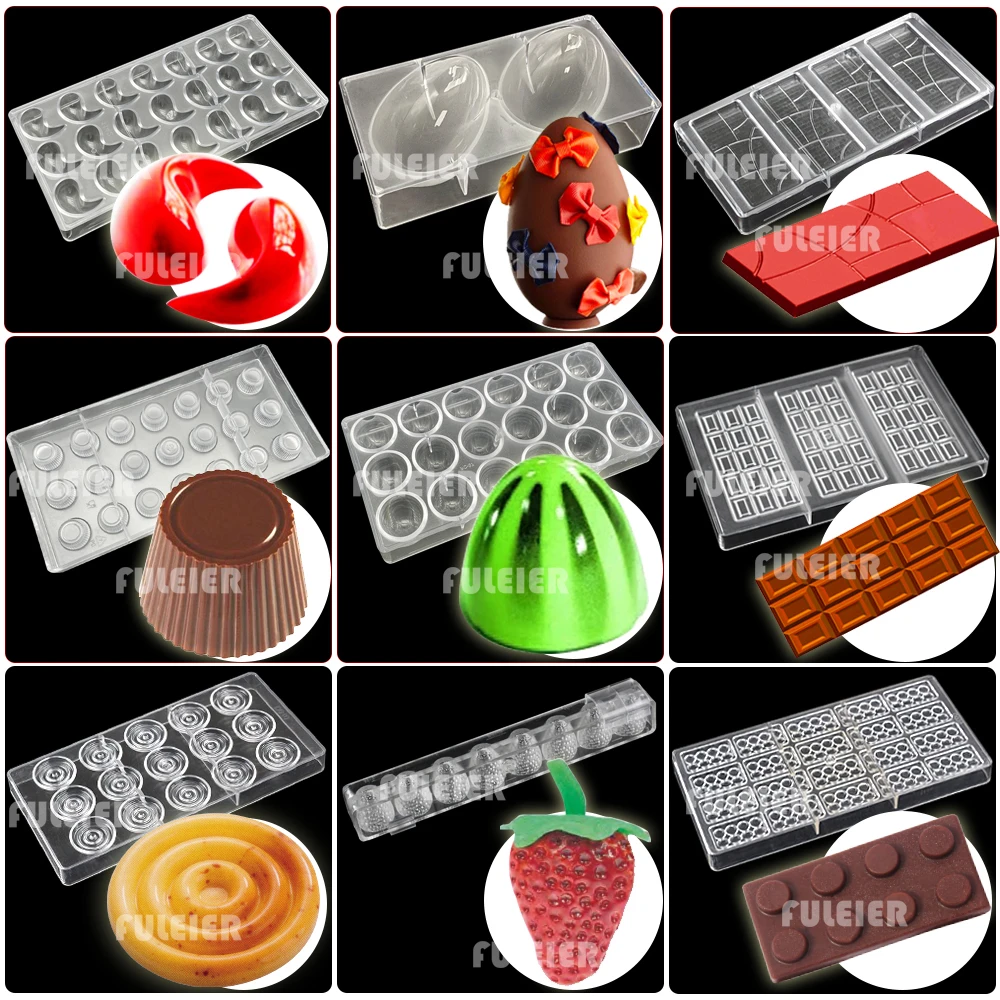 22 Style Polycarbonate Chocolate Molds Baking Pastry Cake Sweets Candy Mold Chocolate Bar Mould Confectionery Tools Bakeware