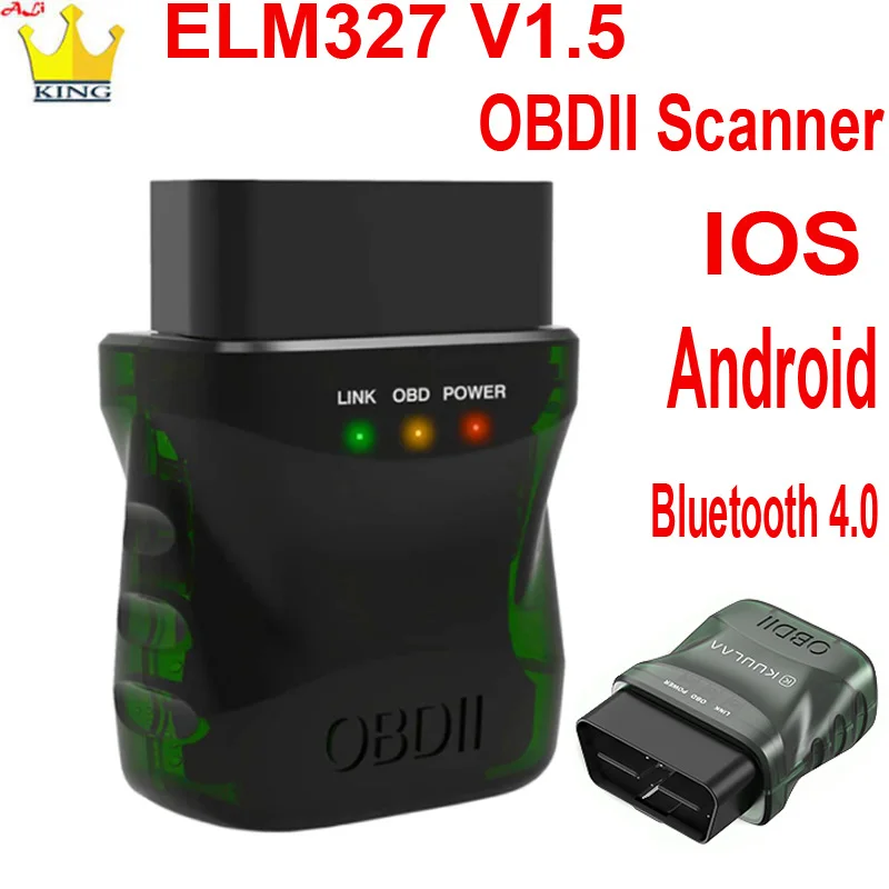 ELM327-Lecteur de code de défaut de moteur de voiture, EAU numérique, Bluetooth 4.0, ELM 327, V1.5, EOBD, OBD II, IOS, Android, PC