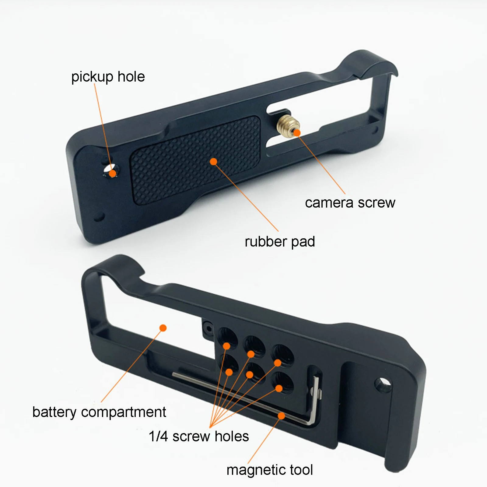 Universal 1/4 Hole Plate Horizontal/ Vertical Shooting Handle With Cold Shoe For ZV-1 Microphone Fill Light Bracket