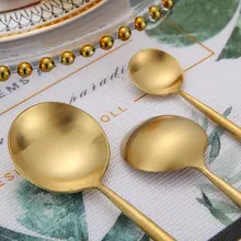 Gold Cutlery Set with Forks and Spoons #5