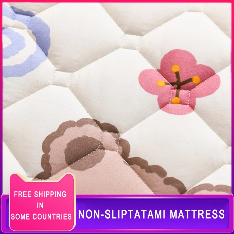 Fitted Tatami Mattress Quilted Floor Futon Mattress Soft Thick Foldable Mattress Comfort Portable Camping Sleeping Guest Bed