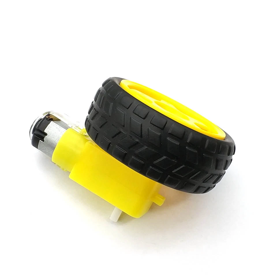 48: 1 DC DC เกียร์มอเตอร์ล้อยางล้อยางสำหรับหุ่นยนต์สมาร์ทรถล้อคุณภาพสูง