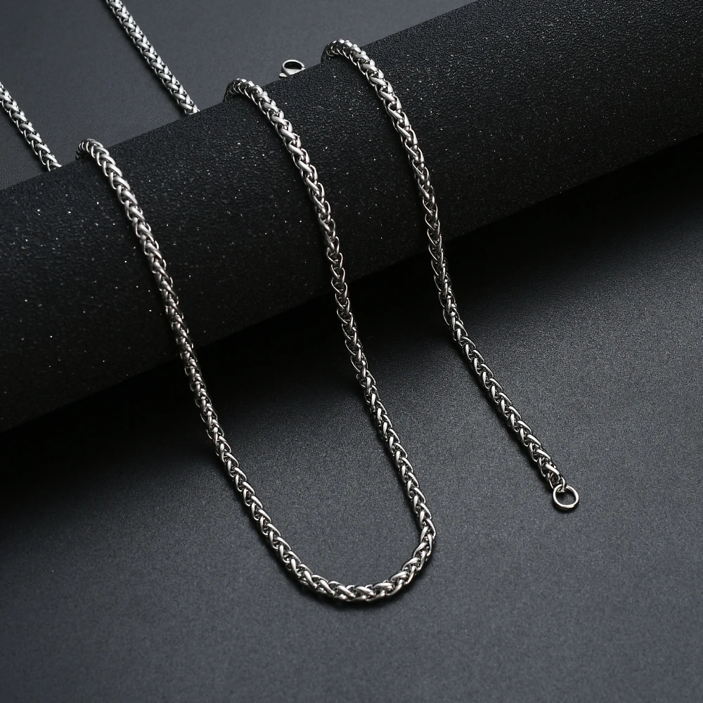 Cheap Width 3MM Stainless Steel Keel Chain Necklace Fashion Men Link Necklace Hip Hop Rock Jewelry Length 50-70CM drop shipping