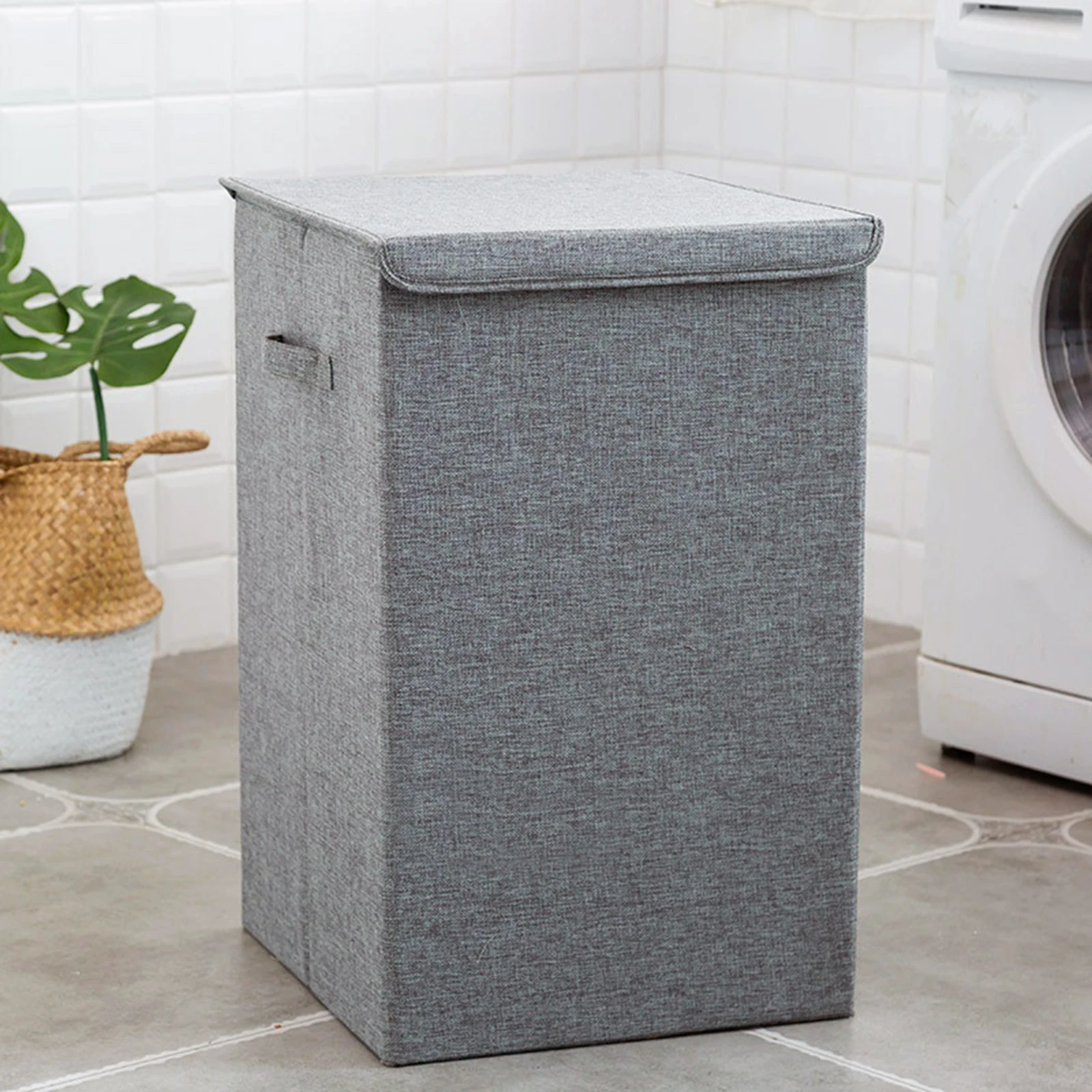 Freestanding Laundry Hamper Clothes Basket Toys Throws Box Home Living Room Bathroom