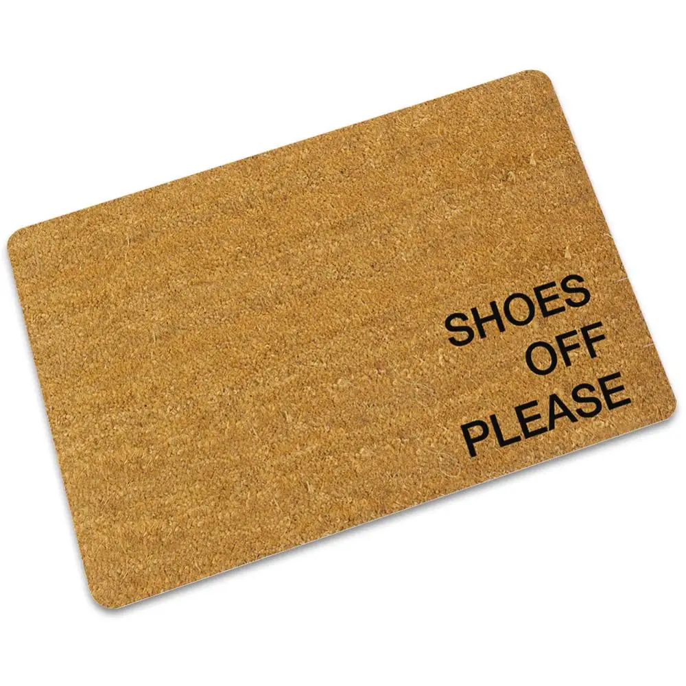Drop Shipping Funny Door Mats Shoes Off  Indoor Outdoor Entrance Decor Doormat Custom Rubber Anti-slip