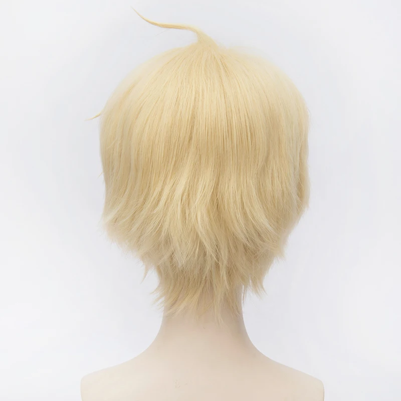 Anime Seraph of the End Mikaela Hyakuya Wig Cosplay Costume Men Women Short Yellow Synthetic Hair Halloween Party Wigs+ Wig Cap