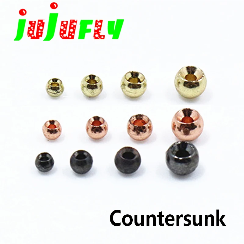 Premium 20pcs pack fly tying countersunk Tungsten beads 4optional sizes high dense tungsten nymph head beads fly tying materials