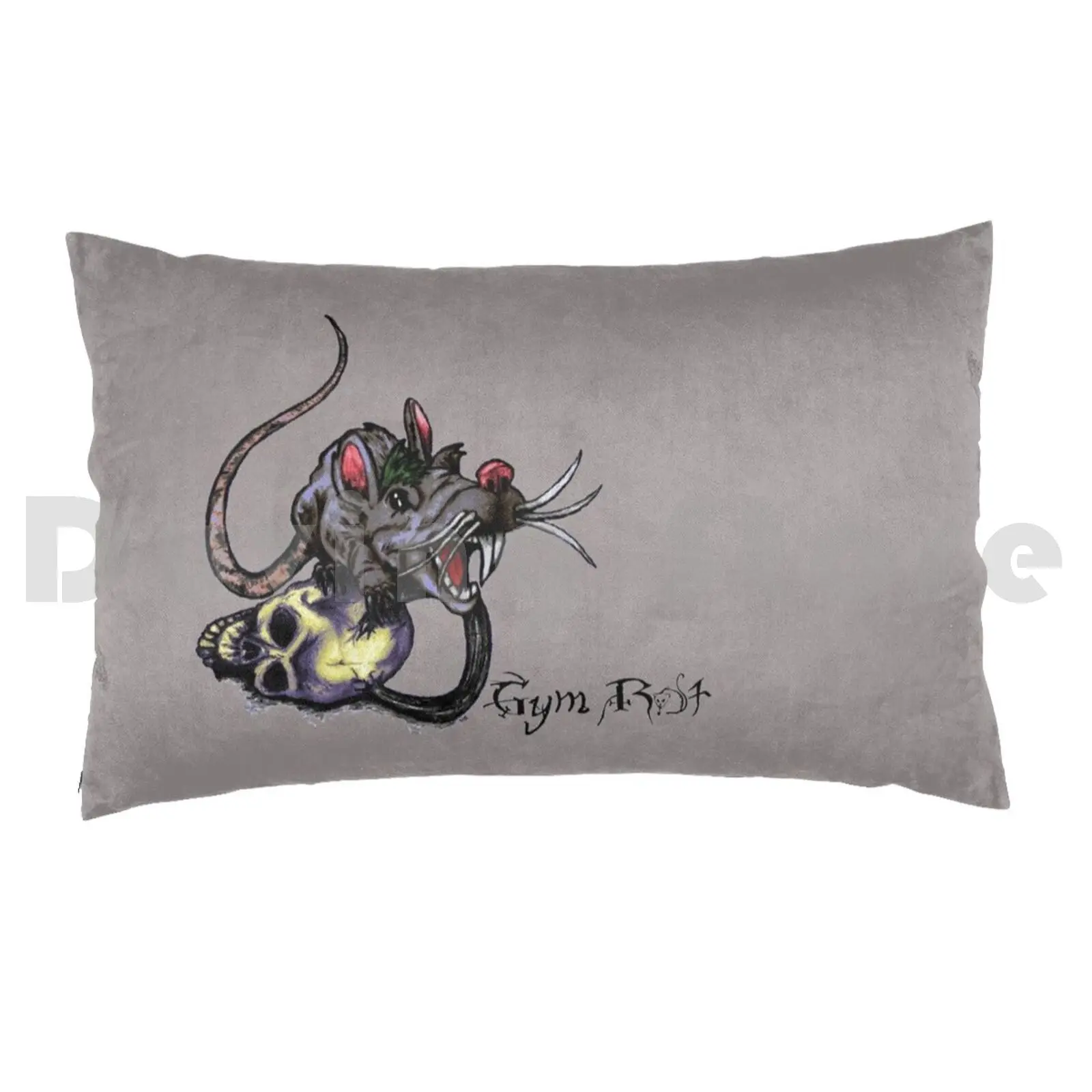 Gym Rat With Kettlebell Skull Pillow Case Printed 50x75 Barbell Gym Rat Gym Workout Powerlifter Strongman