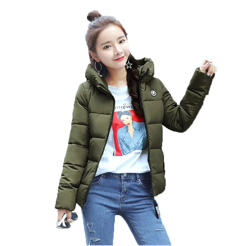 Jacket Women Fashion Letter Design Cotton Winter Coat Female Shorts Overcoat Ladies Casual Hooded Padded Jackets Warm Outwear