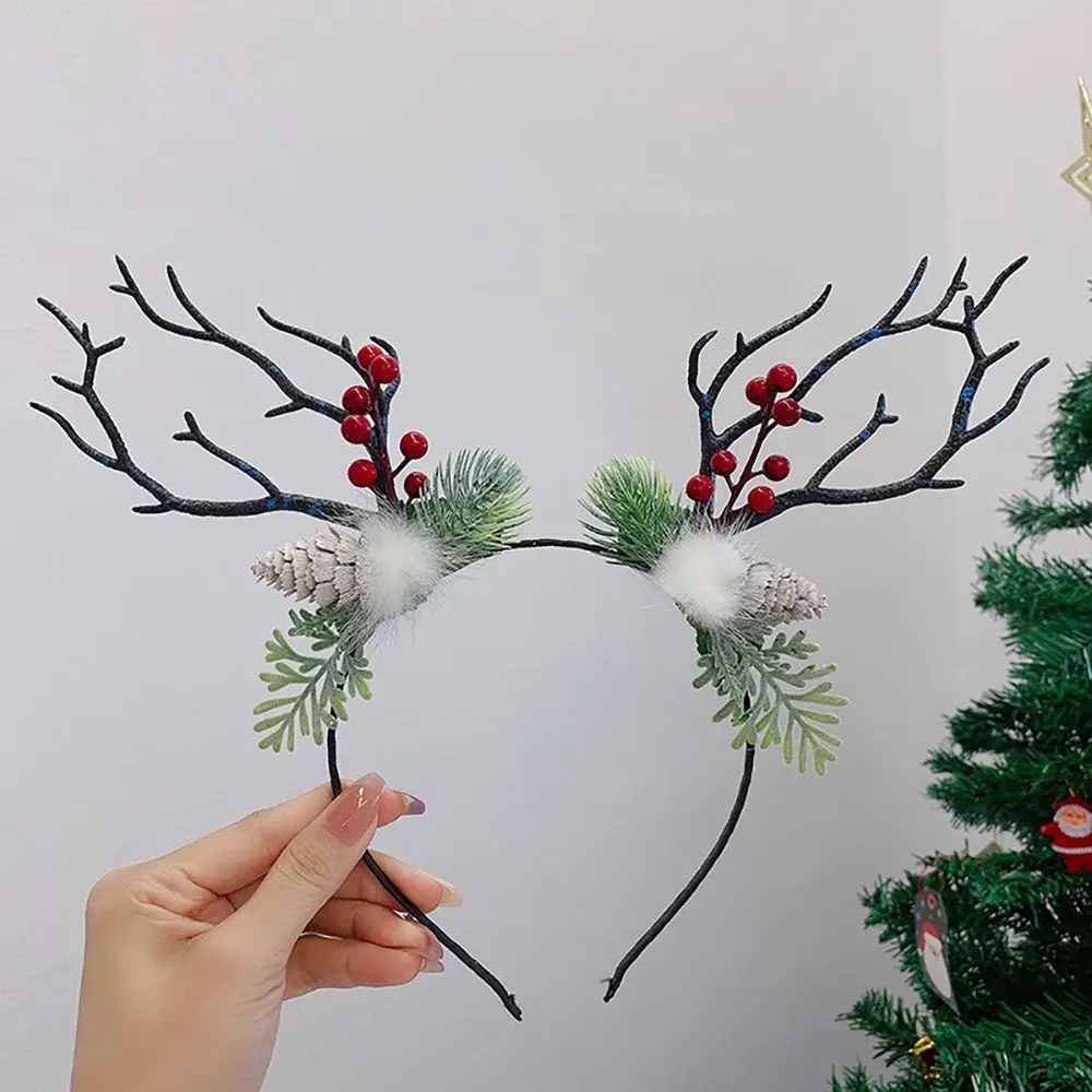 Cute Antlers Deer Horns Branch Flower Twig Hair Band Headband Cosplay Fancy Head Dress Christmas Costume Hairband