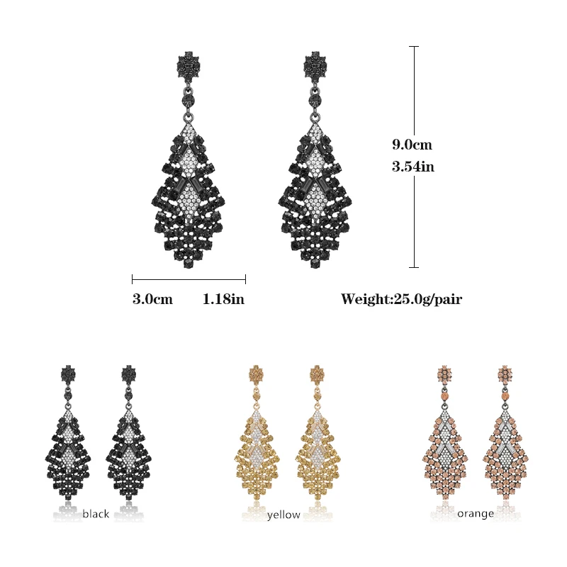 Veyofun Elegant Ethnic Full Rhinestone Drop Earrings Party Dangle Earrings For Women Fashion Jewelry Gift - Image 6