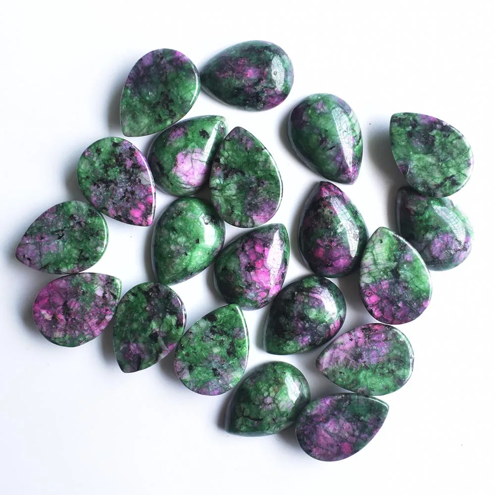 Fashion natural red and green treasure water drop CAB CABOCHON teardrop charms beads 13x18mm wholesale 50pcs/lot free