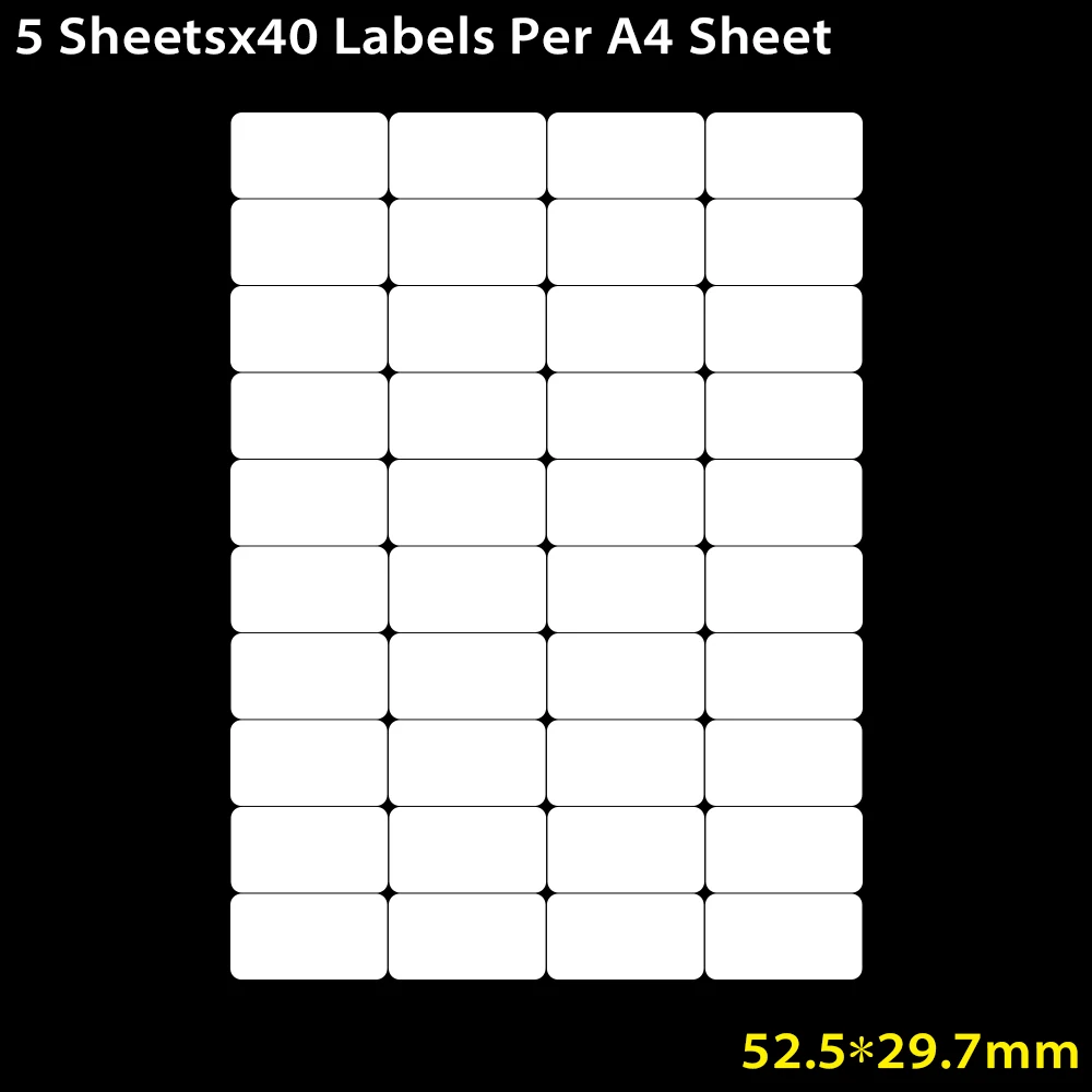 Variant: 5 Sheetsx40 Labels