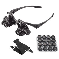 Eyewear Magnifier with Illumination Third Hand Binocular Magnifying Glass Embroidery Lupa Watchmaker Tools for Repairing