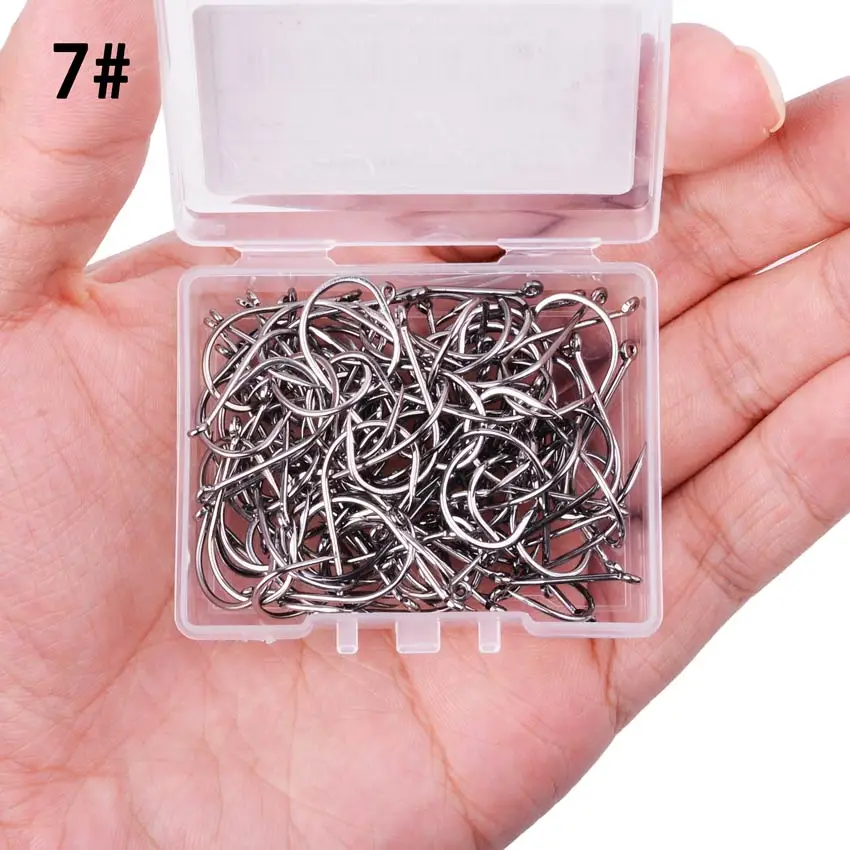 50/20pc Box High Carbon Chinu Fishing Hook Single Hook With Eye Carp Catfish Anzol Fish Hooks Japan Fishing Tackle Jig Fishhook