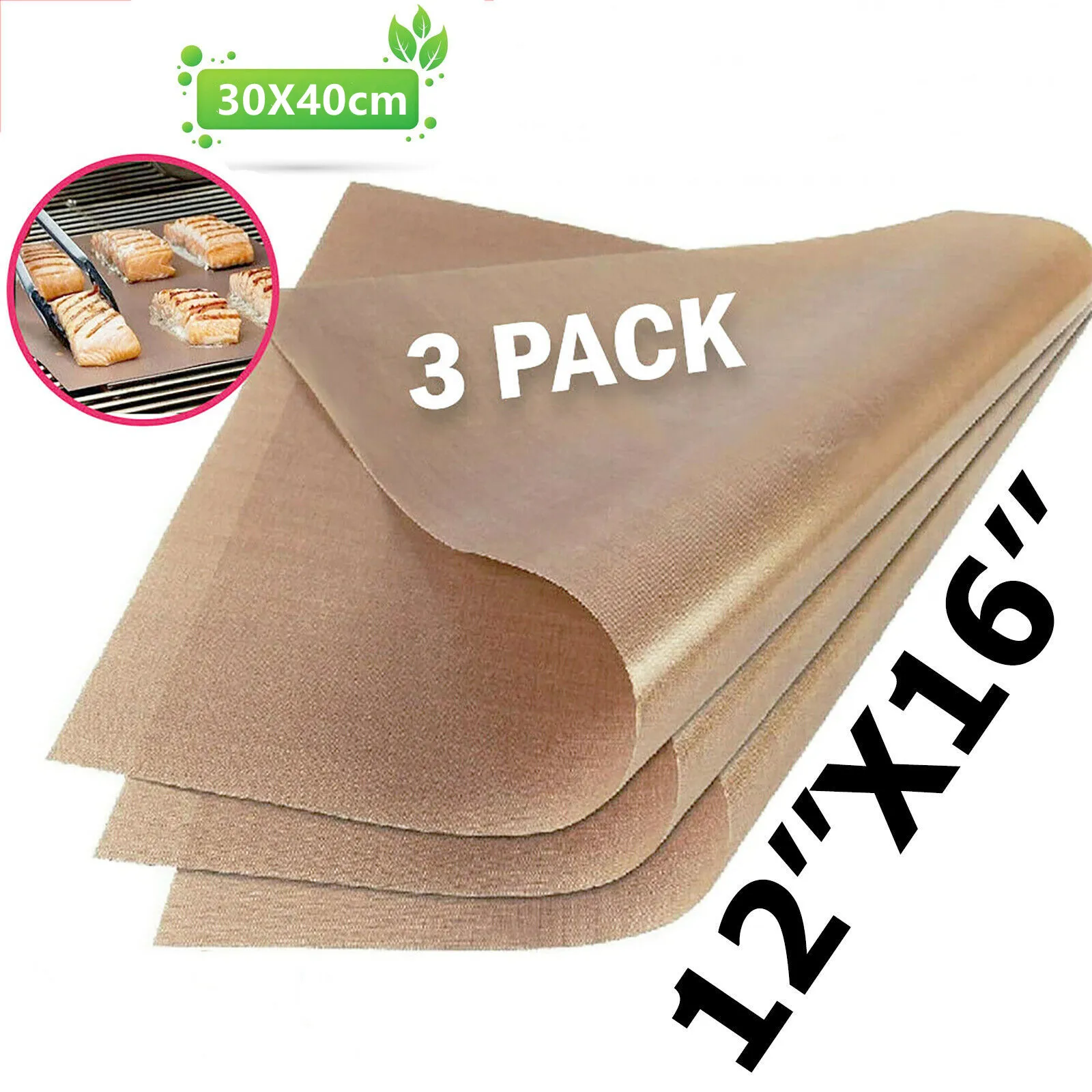 3pcs 30*40cm Reusable Heat Resistant Baking Sheet Oil-proof Paper Cloth Oven Pad Non-stick Baking Mat Kitchen Heat Transfer Tool