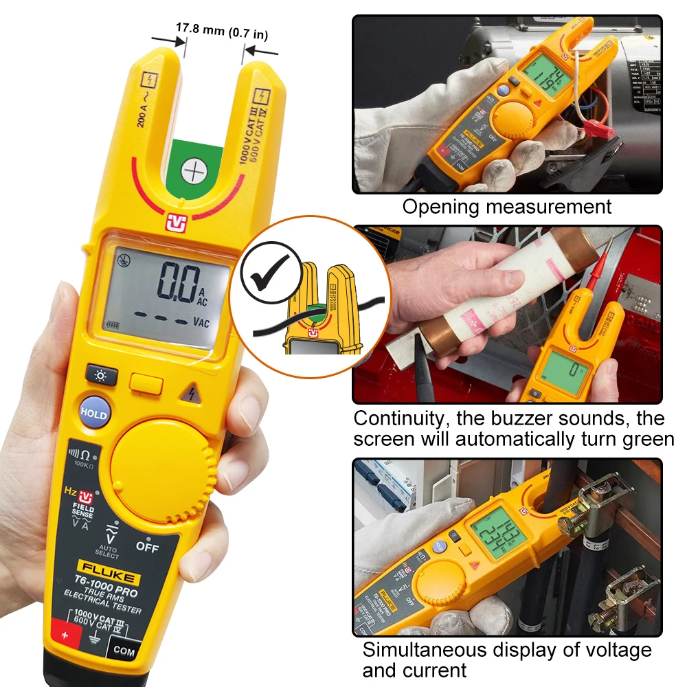 Fluke T6-1000 PRO Electrical Tester Clamp ammeters 1000V  AC/DC True RMS fork meter with Fluke Carry Case