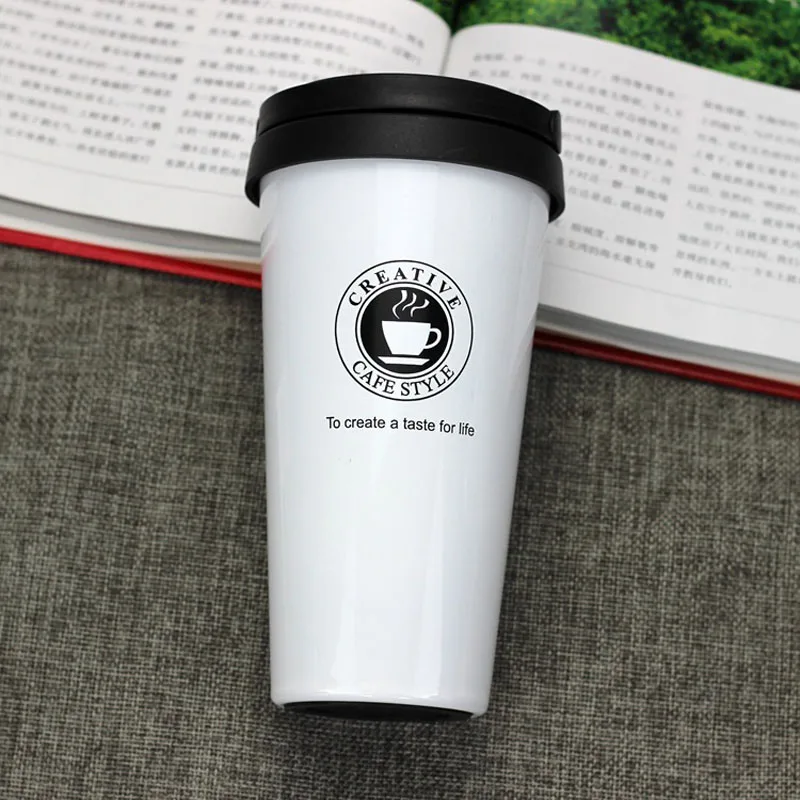 500ml Portable Coffee Mugs Vacuum Stainless Steel Coffee Cup Hot Insulation Car Coffee Bottle Drinking Water Bottle