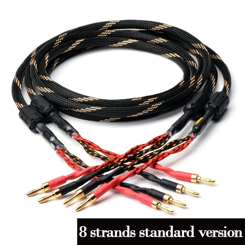 Ataudio 1 Paar HiFi-Lautsprecher kabel große Qualität 4n ofc Subwoofer Bananen stecker Lautsprecher kabel für Sound verstärker 4