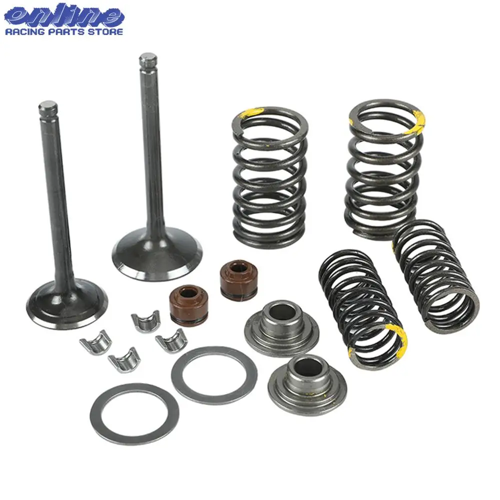 Motorcycle Intake Exhaust Valve comp Springs Cotter Seal Assy For Lifan 125 140 150cc Horizontal Engines Dirt Pit Bike ATV Quad