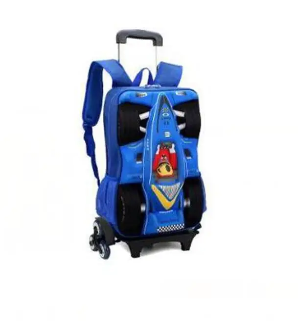 Mochila escolar Trollley con ruedas para niños, bolsa rodante para niños, estilo coche, mochila escolar con ruedas