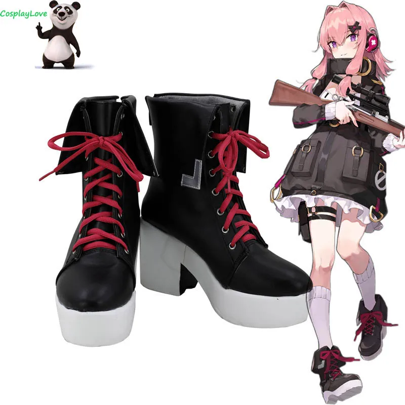 

CosplayLove Girls Frontline K31 Black Shoes Cosplay Long Boots Leather Custom Hand Made