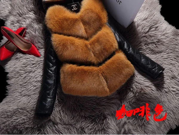 2024 Fashion Autumn Winter Coat Thick Warm Women Faux Fox Fur High-Grade Jacket XS-XXL