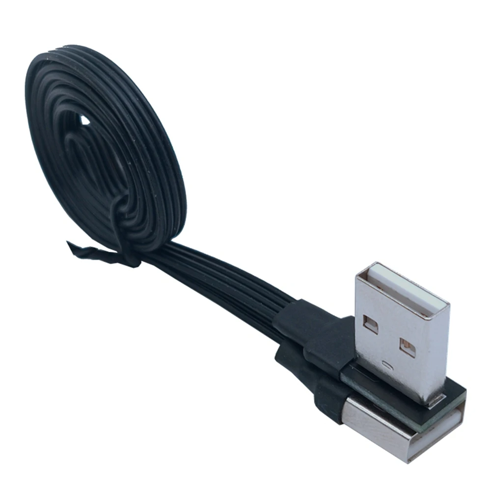 Dual double Elbow angle USB 2.0 Type A type-a 90 Degree Right Angled Data Cable for Hard Disk Computer