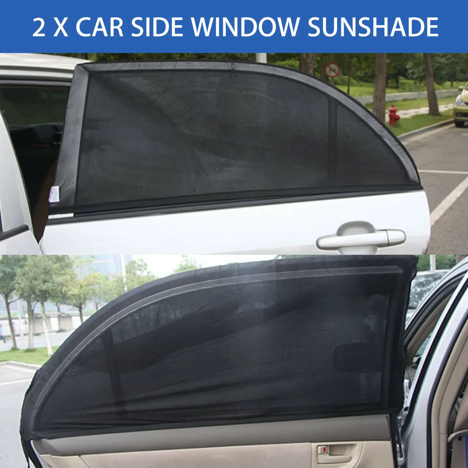 

2pcs Auto SunShade Side Rear Window Screen Cover Sunshade Anti-mosquito Protector For Car Auto Truck Car Accessories