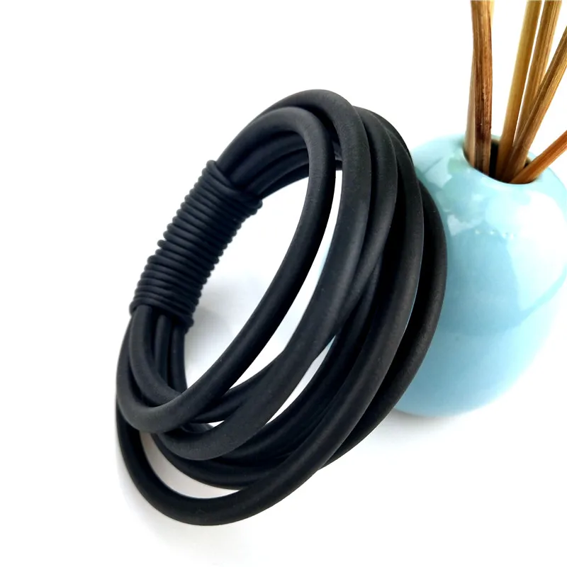UKEBAY 2020 New Strange Leather Bangles For Women Charm Bracelets Handmade Rubber Jewelry Gothic Cuff Bracelet Body Accessories
