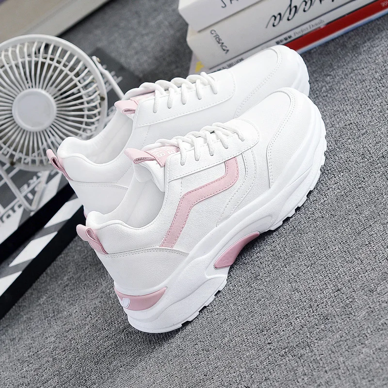 Women's Casual Thick Soled Shoes, Comfortable White Breathable Women's Shoes, Thick Soled Shoes, Spring and Autumn 2021