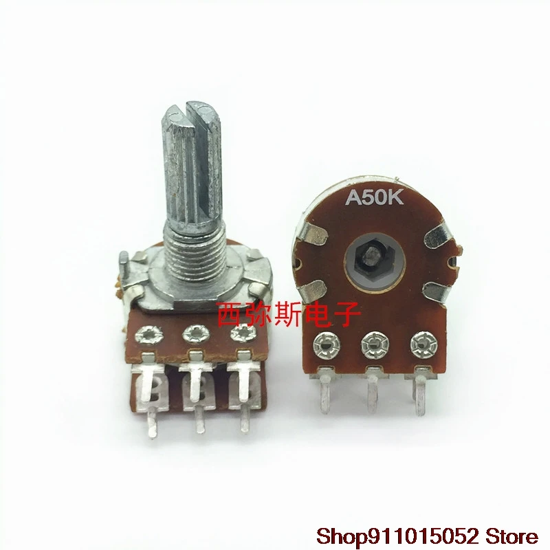 5 PCS 16 type double the volume potentiometer WH148 A50K double row 6 feet long axis 20 mm rachis volume amplifiers