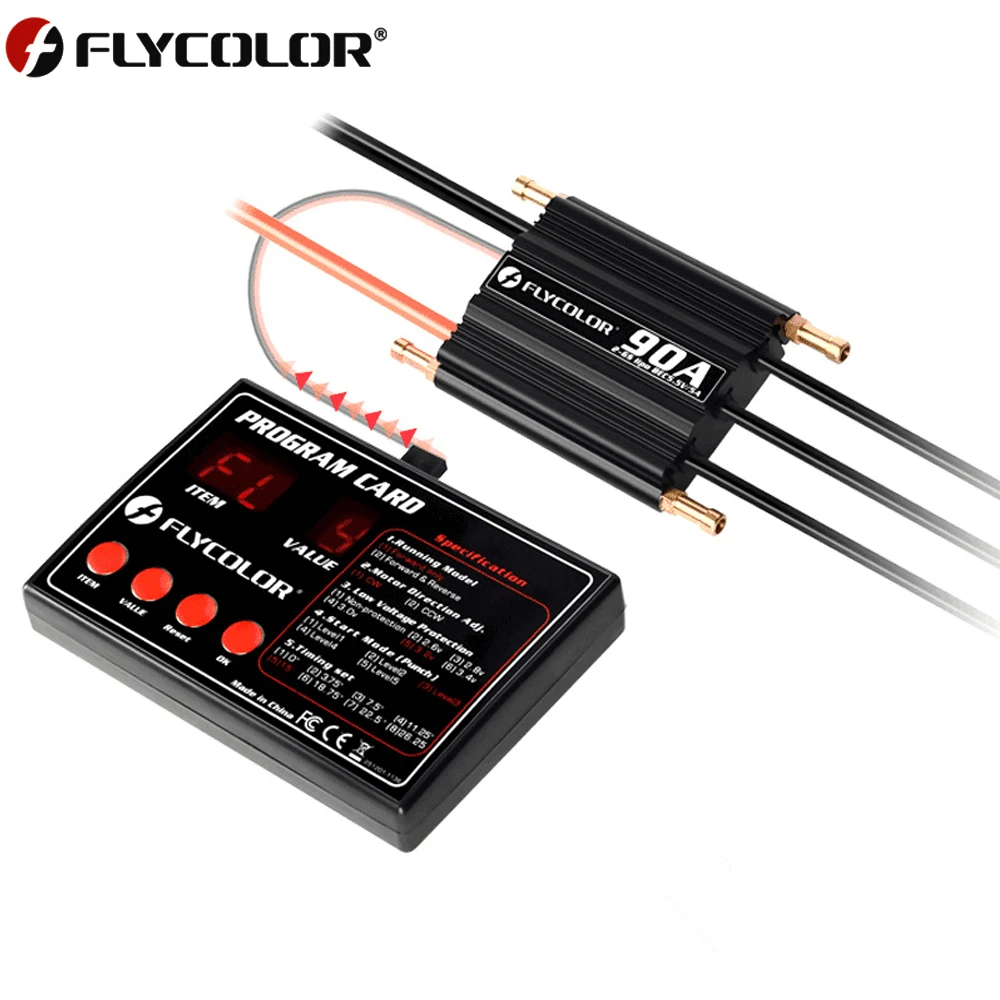 Flycolor 50A 70A 90A 120A 150A 2-6S Chống Thấm Nước Không Chổi Than ESC Điều Khiển Tốc Độ 5.5V/5A BEC programme Thẻ Cho Xe Đua Thuyền Đồ Chơi