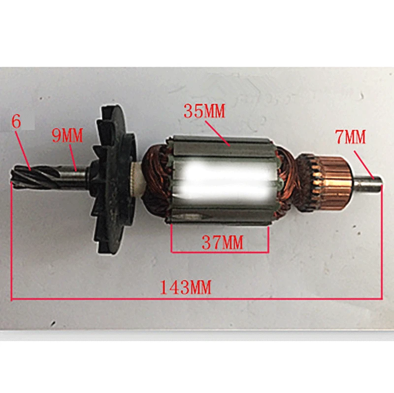 220V-240V rotor replace for BOSCH GBH2-22S/GBH2-23RE rotor for BOSCH, total length: 143MM 6 teeth